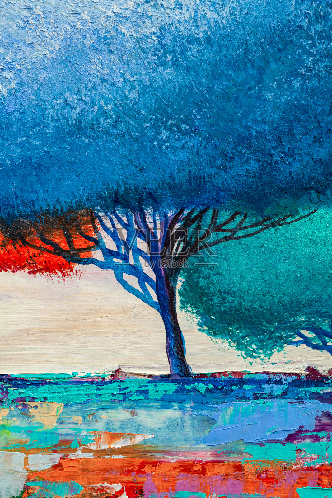 树，油画，艺术背景插画图片素材