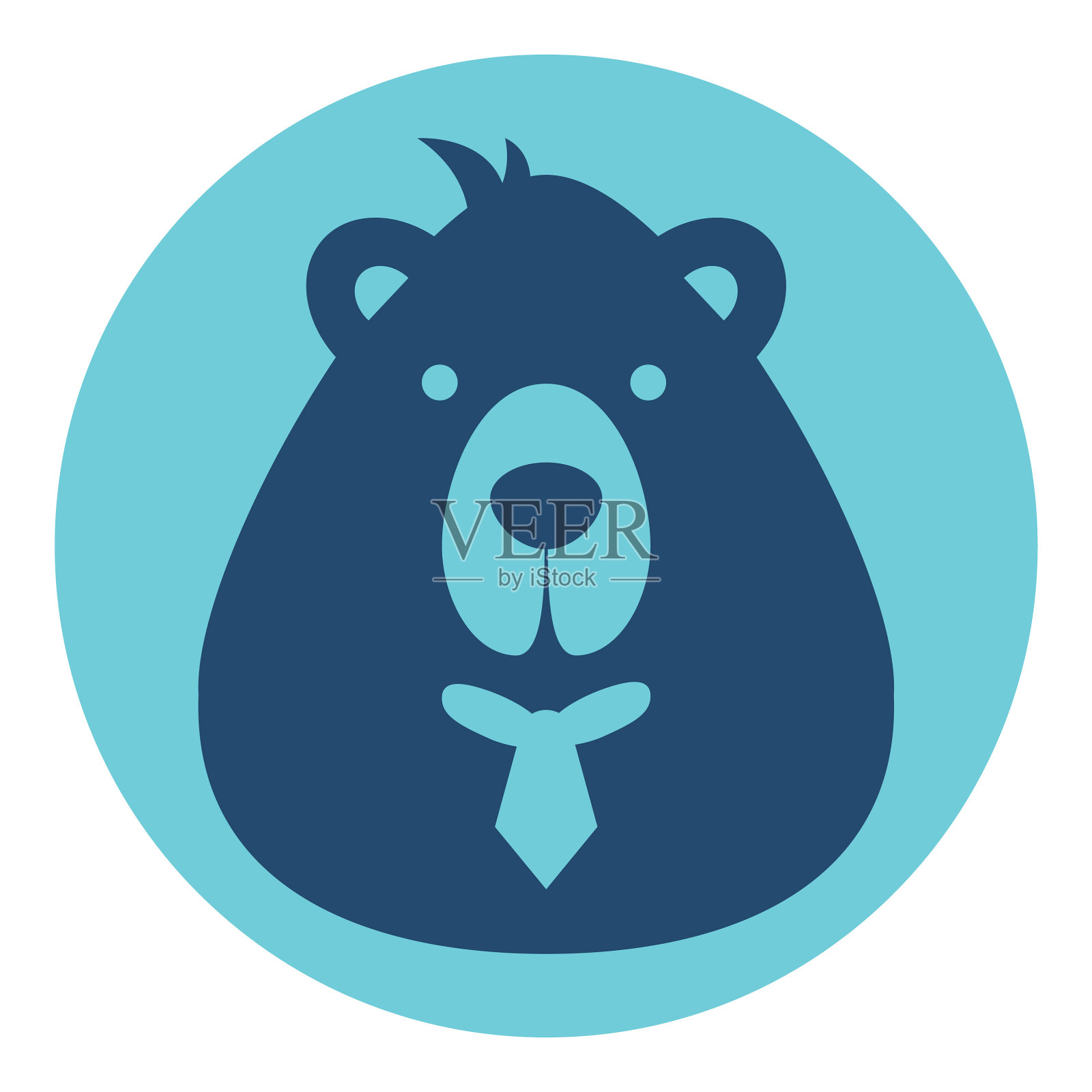 熊男性标志剪影头像设计元素图片