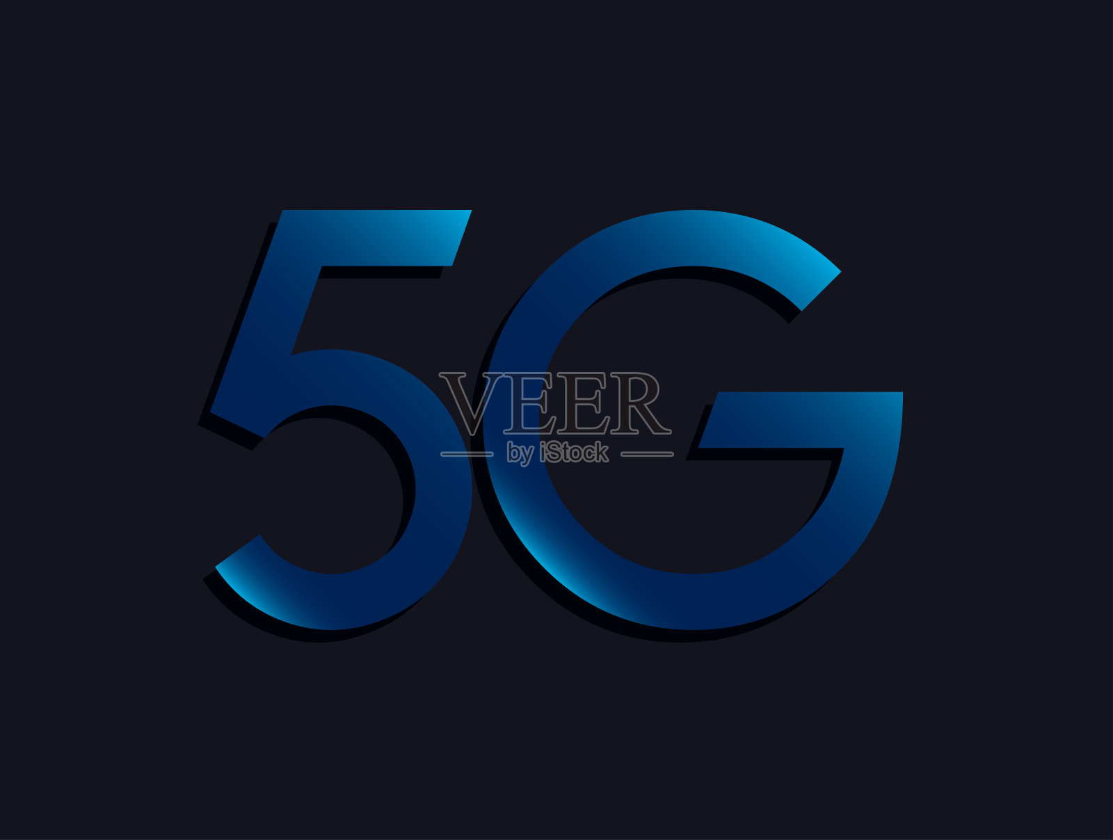 5G网络技术代蜂窝移动通信标志设计矢量。插画图片素材