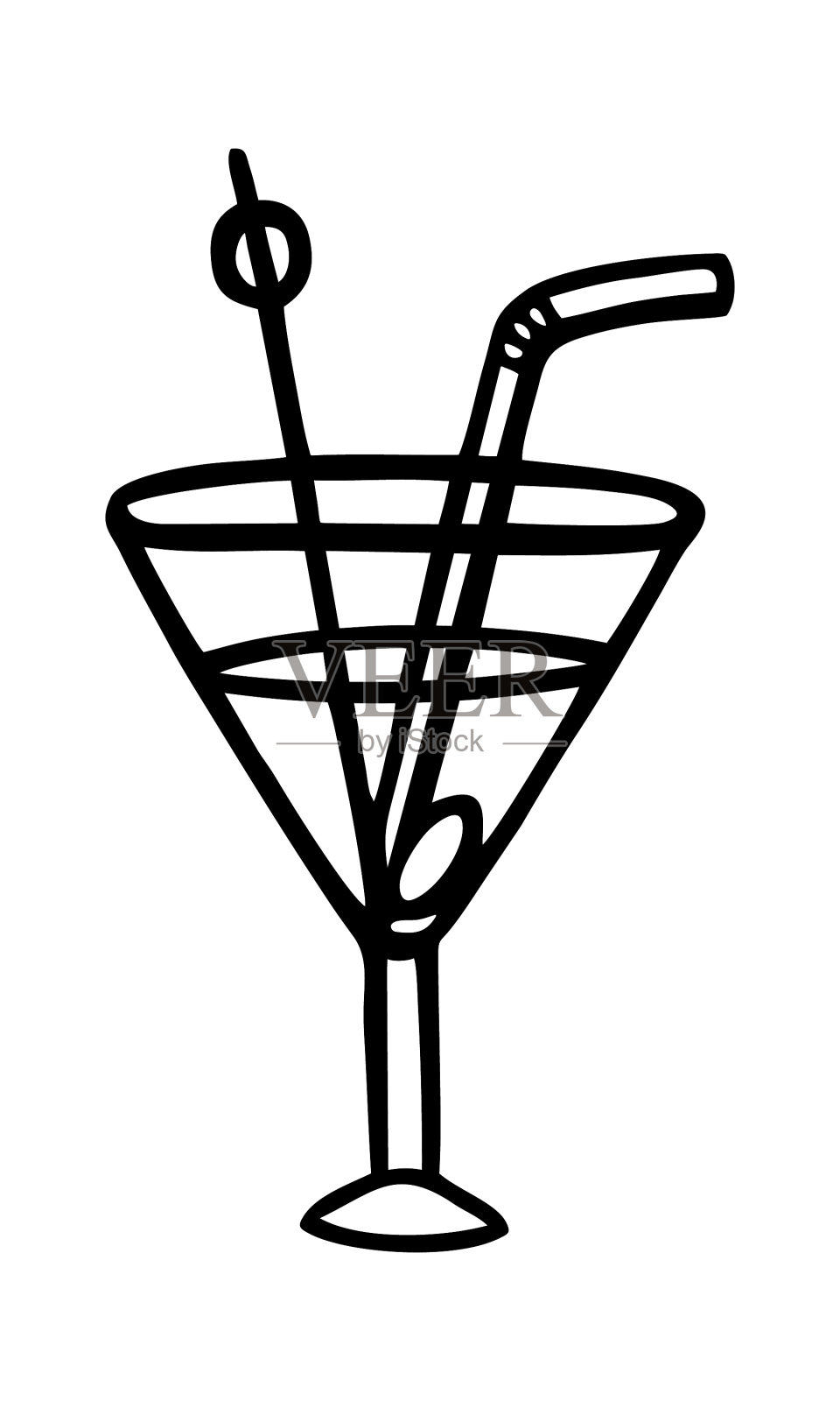 孤立的鸡尾酒在一个白色的背景设计元素图片
