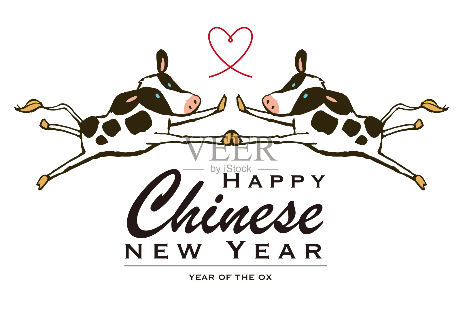 中国新年牛年2021年。插画图片素材