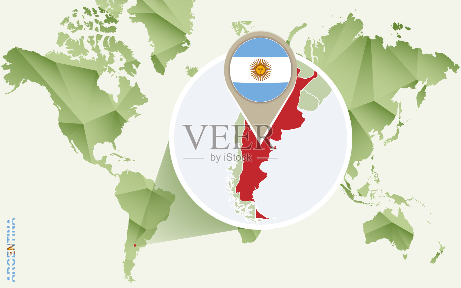 阿根廷详细地图信息图插画图片素材