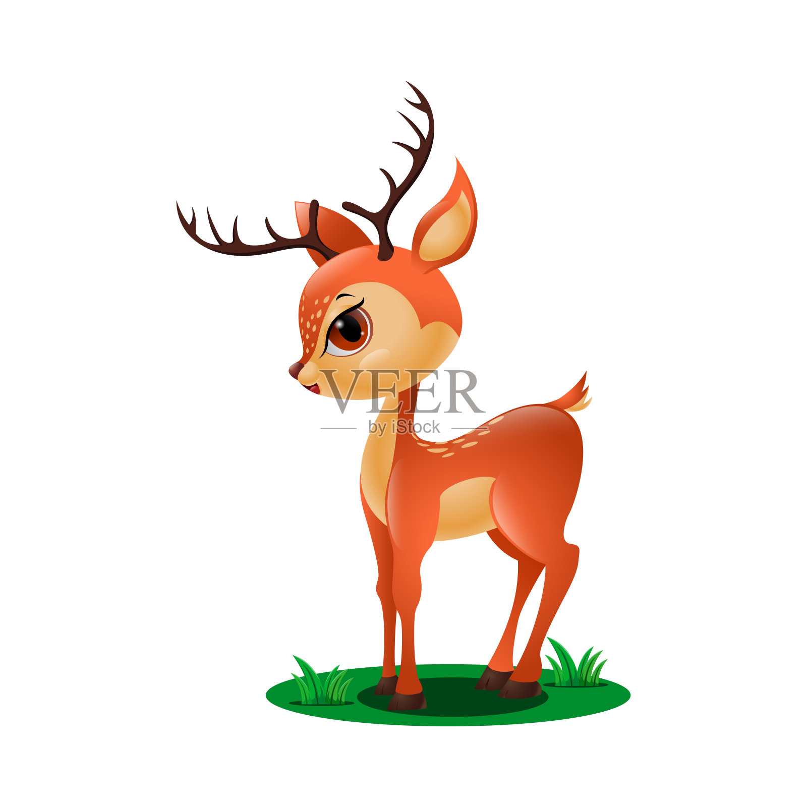 草丛里可爱的小鹿设计元素图片
