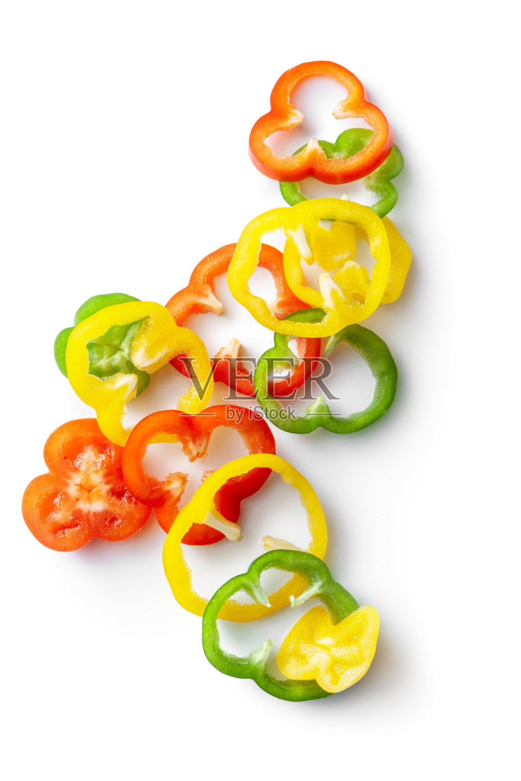 蔬菜:切片甜椒孤立在白色背景照片摄影图片