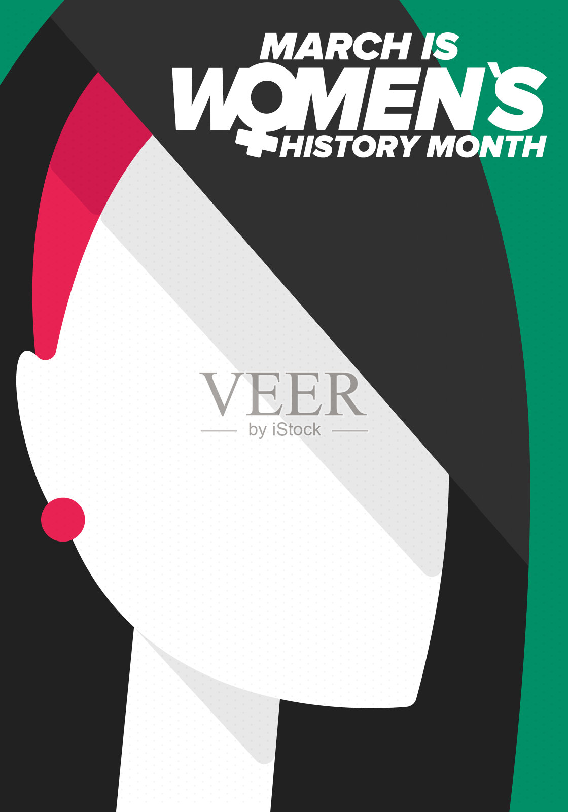 妇女历史月。每年三月庆祝，以纪念妇女对历史的贡献。女性的象征。妇女的权利。世界上的女孩力量。海报,明信片,旗帜。矢量图设计模板素材