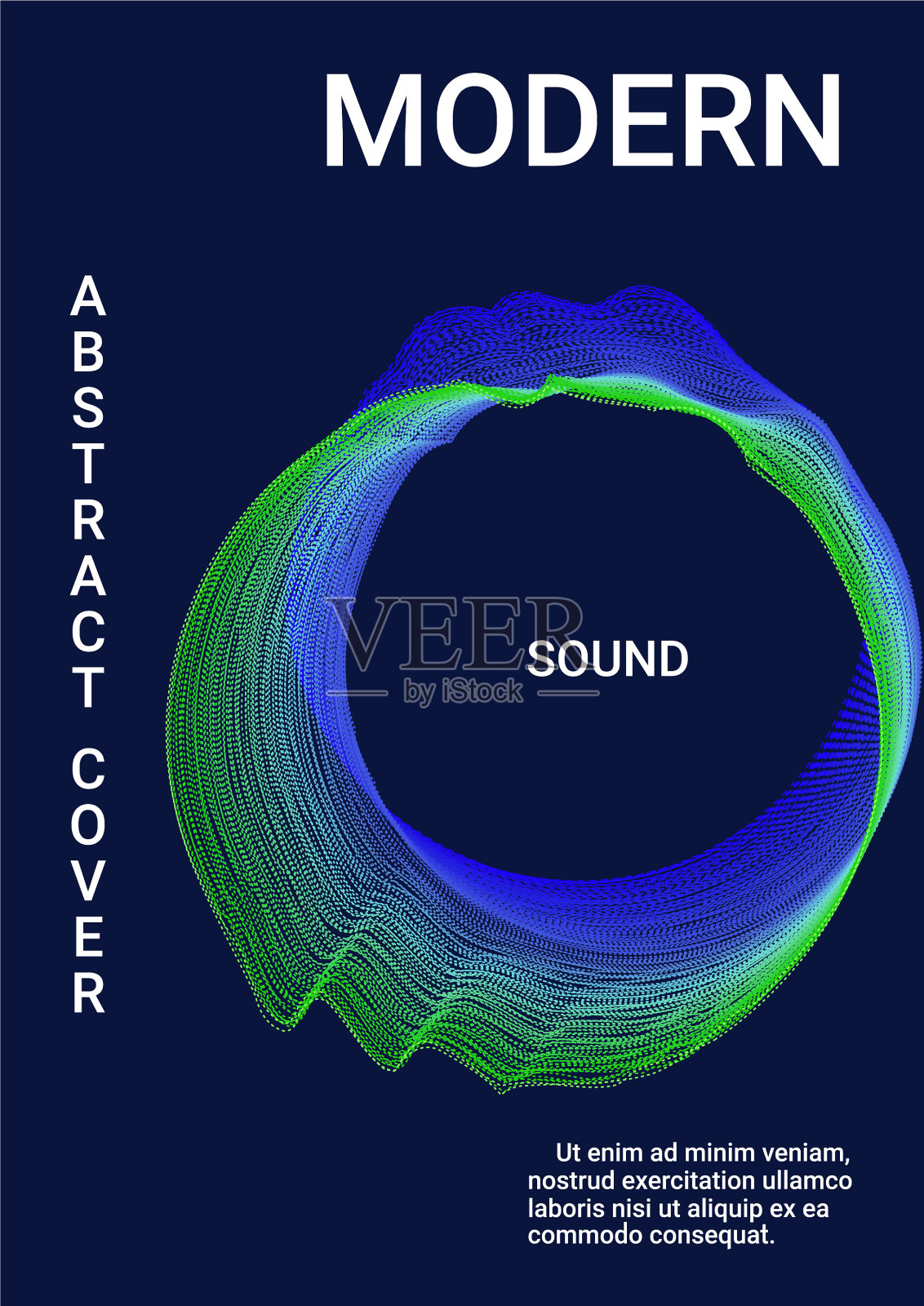 声音传单创造时髦的抽象封面设计模板素材