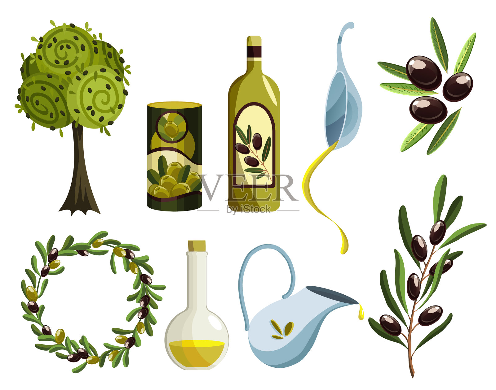 有机橄榄产品集油元素新鲜图标素材
