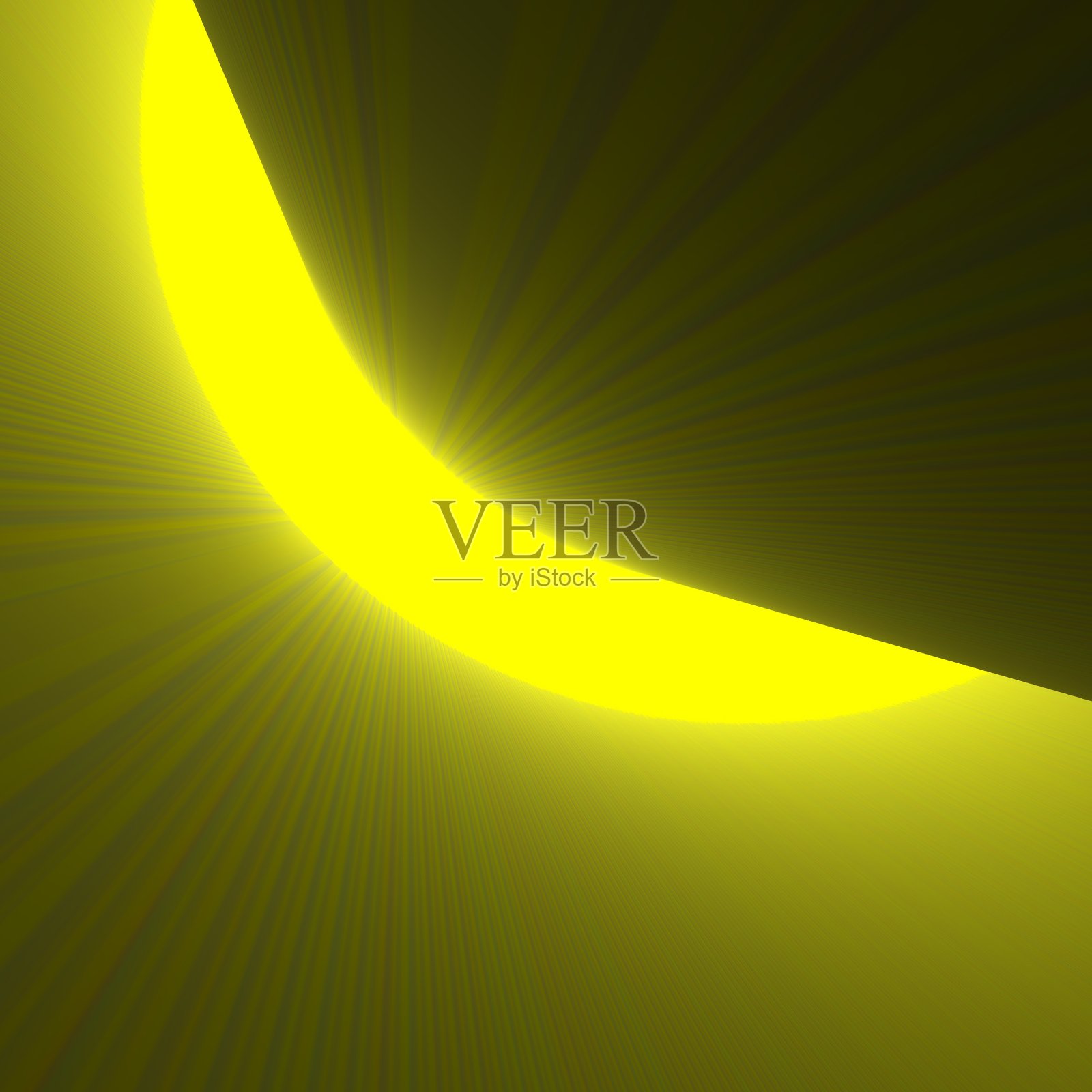伪日食效果从发光的3D设计在生动的黄色在黑色的背景插画图片素材