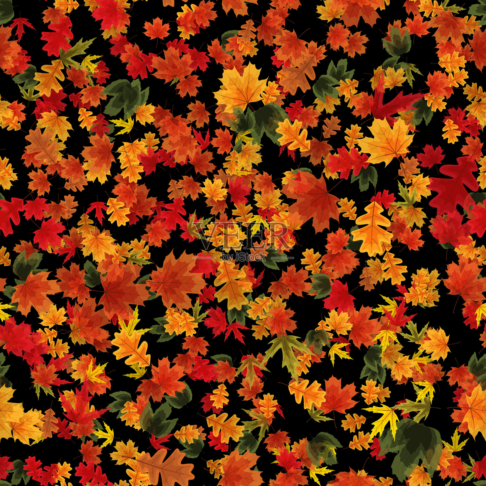 秋天的落叶无缝图案背景背景图片素材