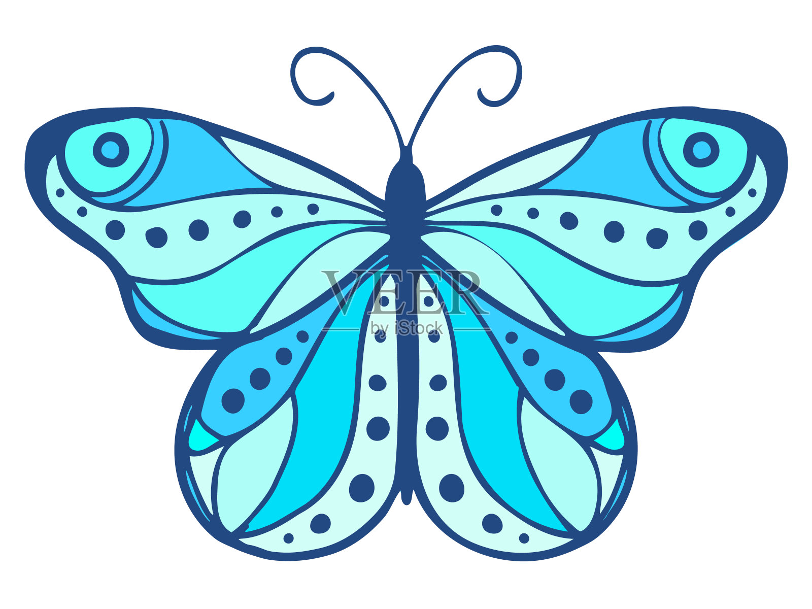 矢量图案蝴蝶在白色的背景设计元素图片