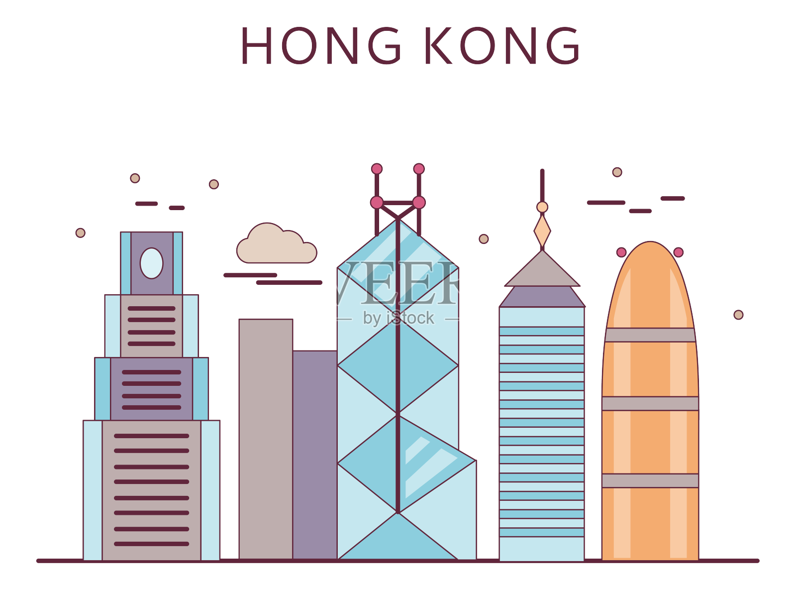 香港特别行政区地标建筑设计元素图片
