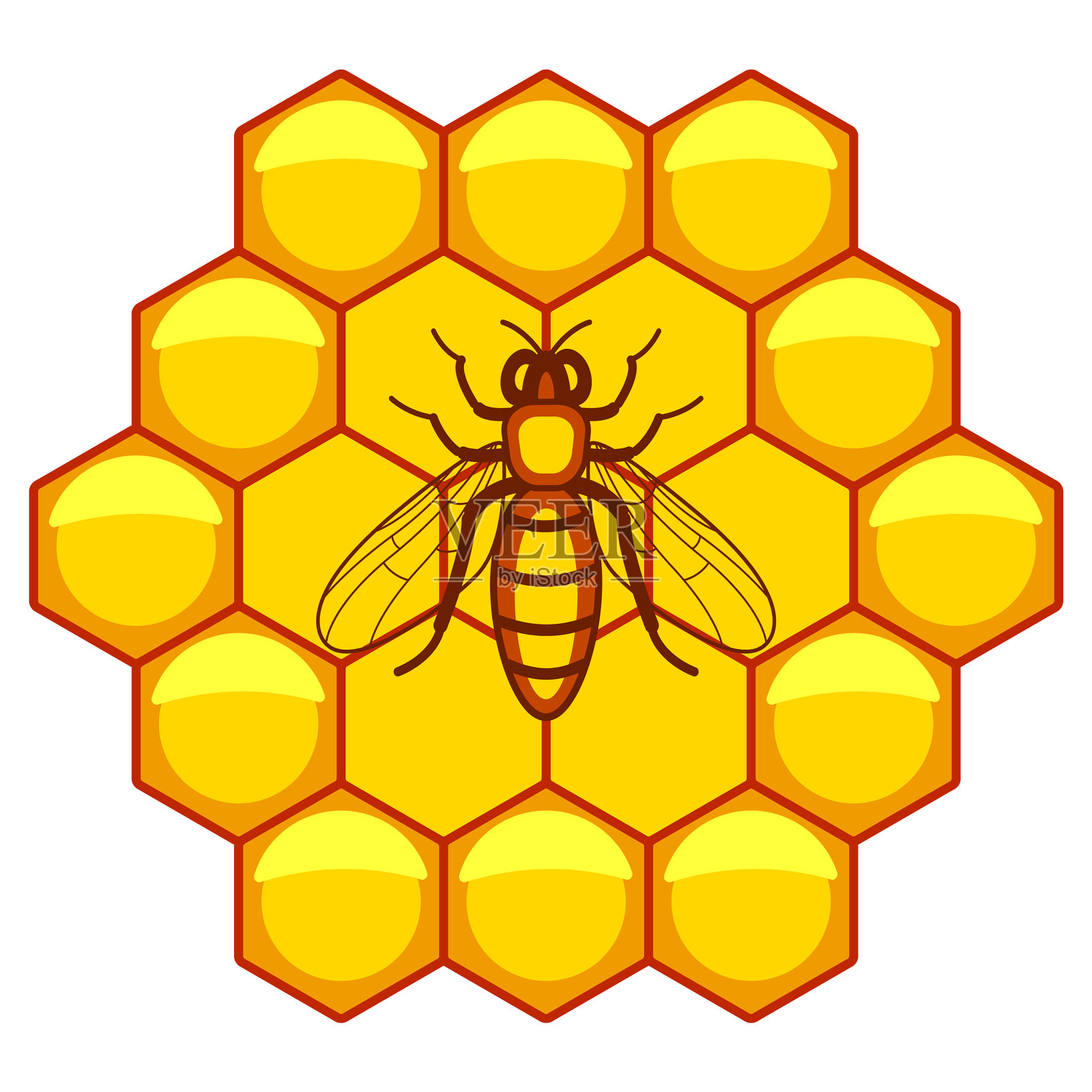 蜜蜂和蜂窝图标素材