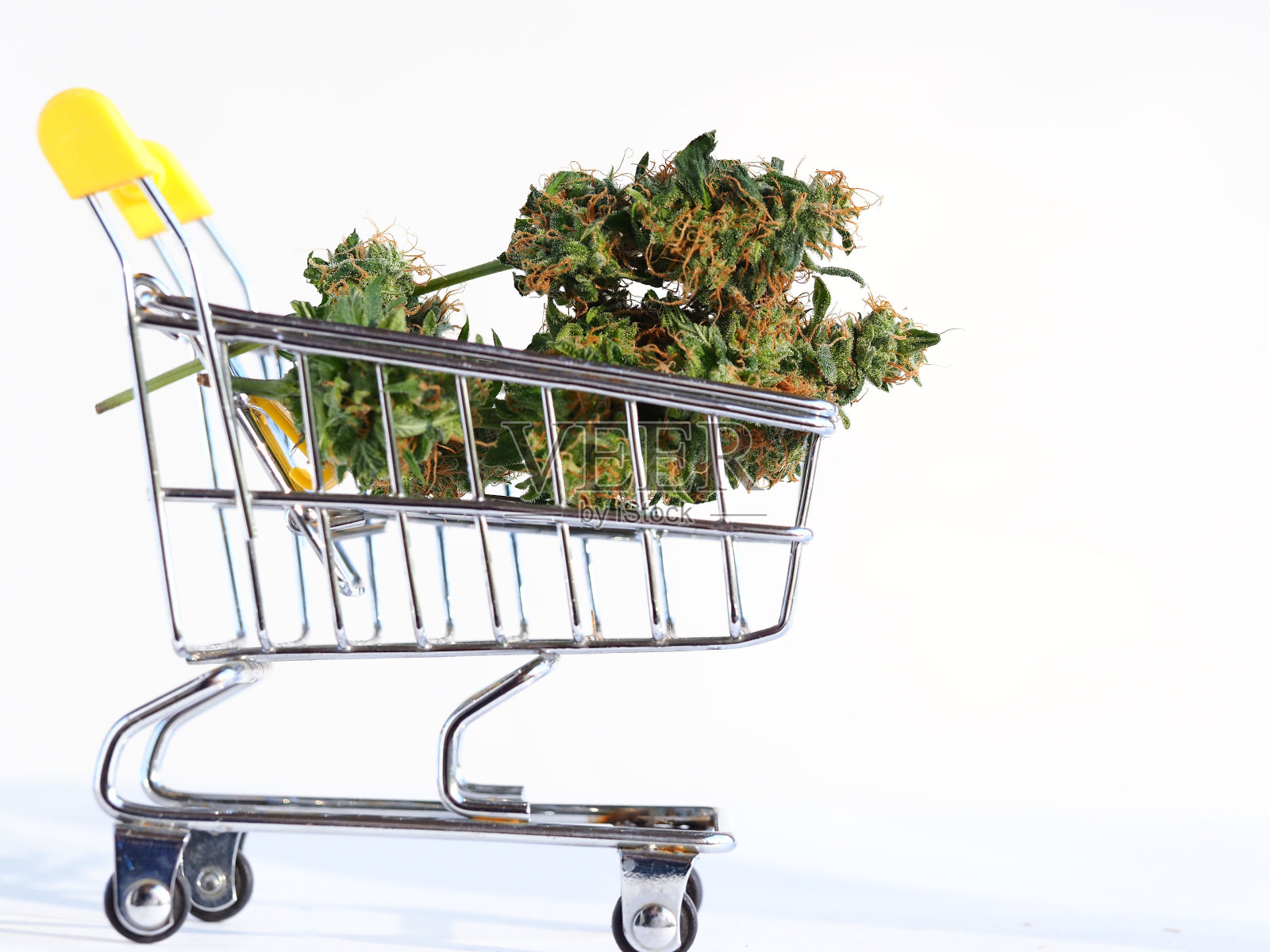 超市手推车大麻药用大麻油CBD照片摄影图片
