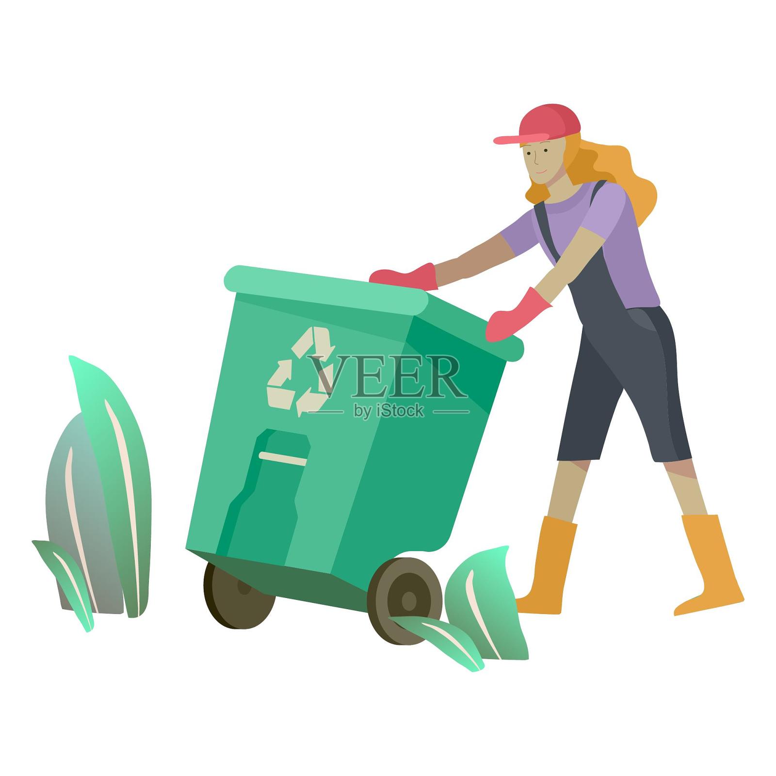 垃圾分类垃圾回收环保设计元素图片