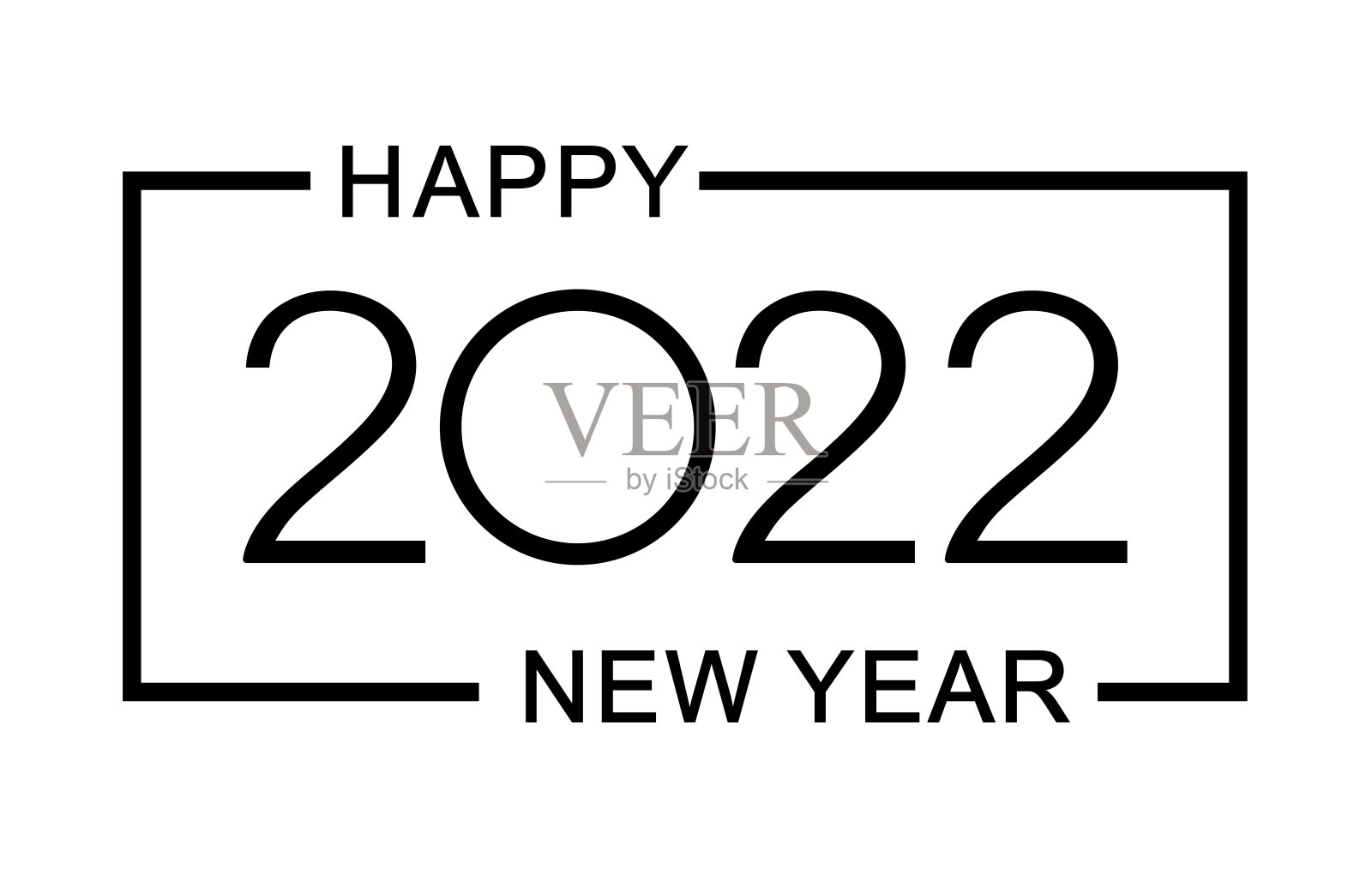 2022设计模板新年快乐。孤立的矢量图。插画图片素材