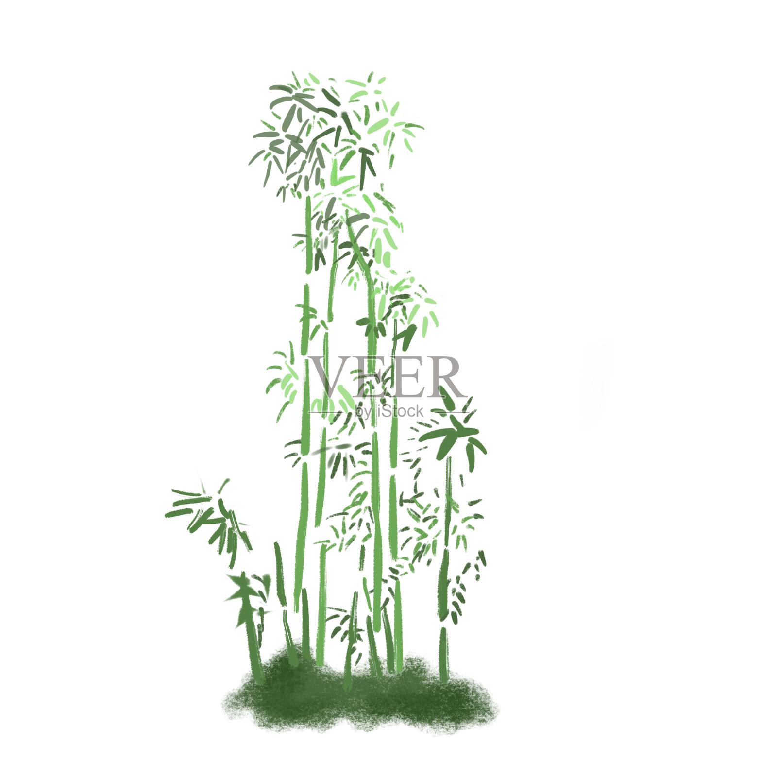 竹林深处植物设计元素图片