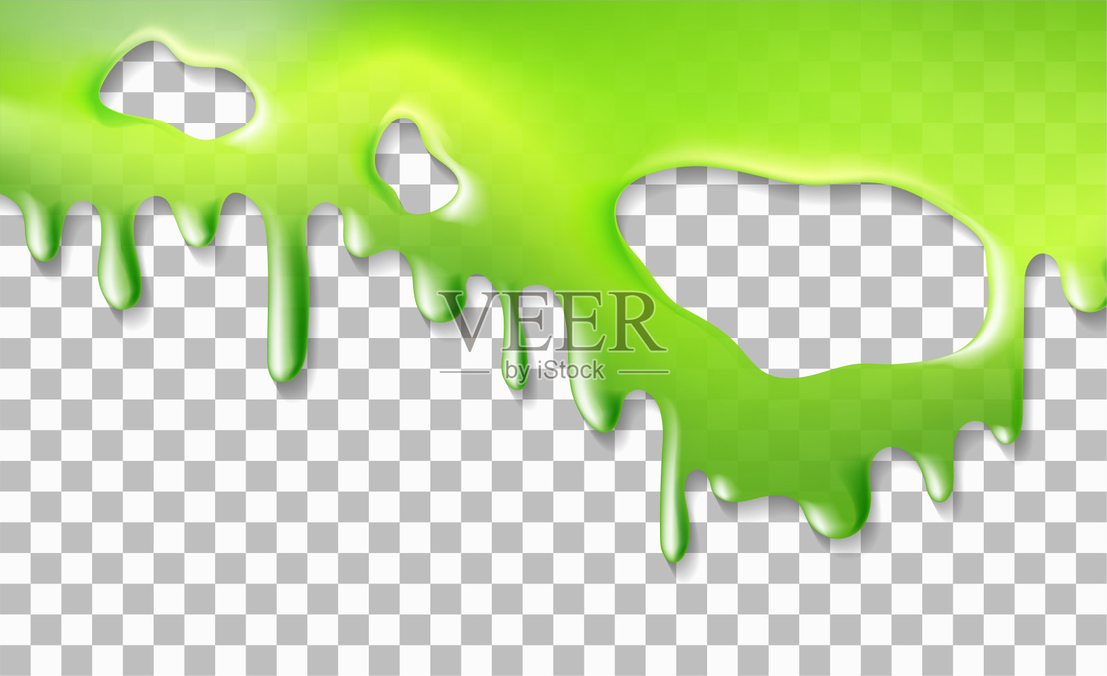 绿色黏液向量设置在方格透明背景插画图片素材_ID:132804391-Veer图库