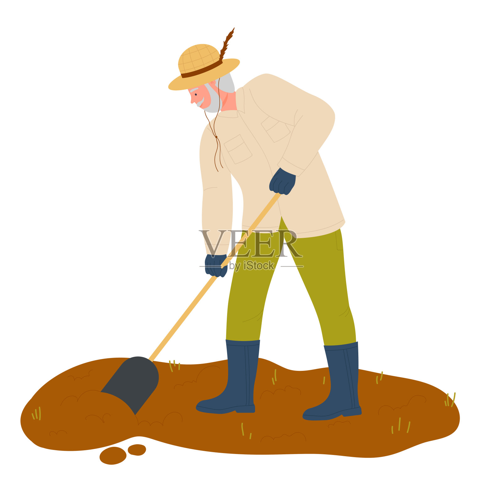 Cartoon Boy Mopping The Floor, Mop Clipart, Labor Day Labor Figure Illustration, Cartoon Boy ...