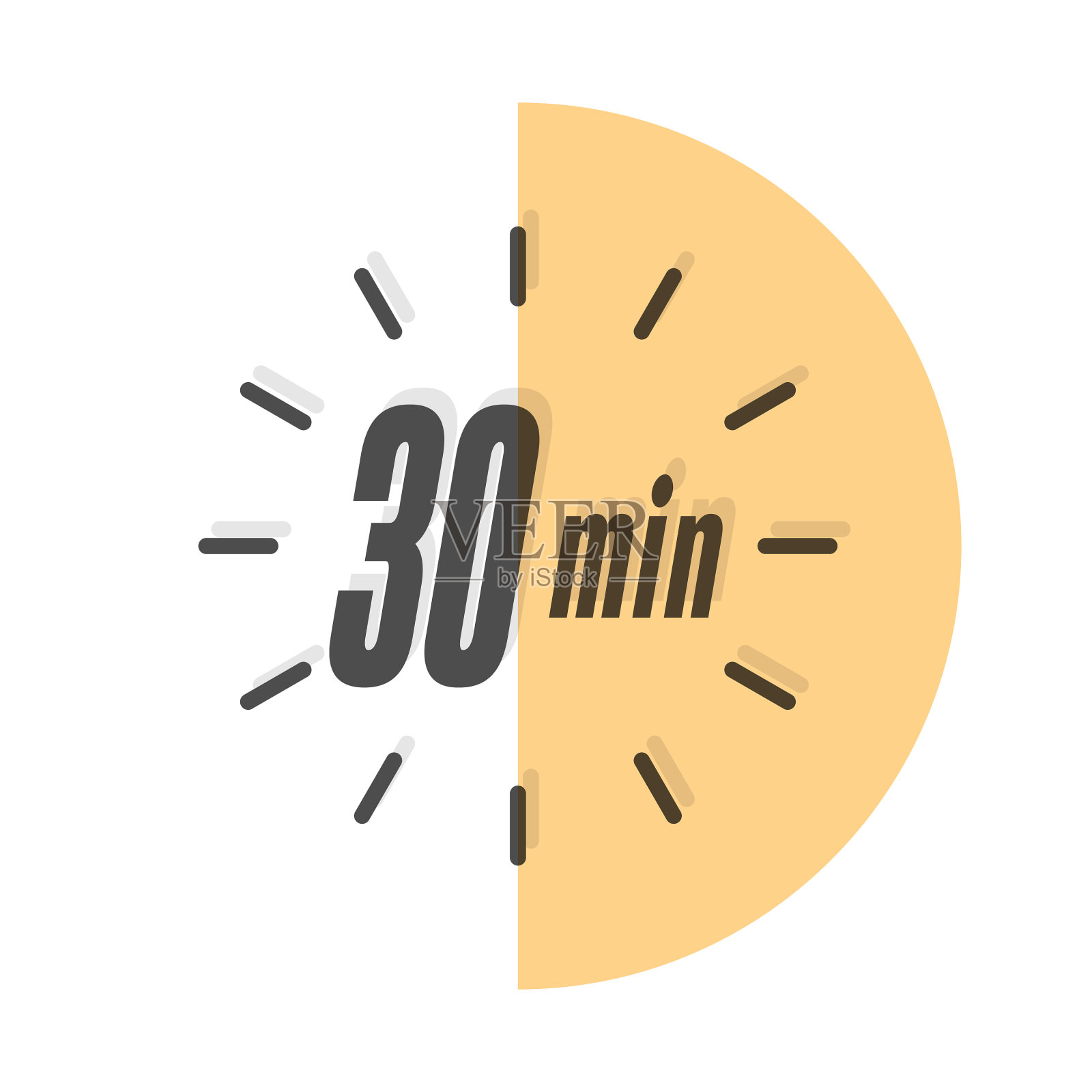 30分钟定时时钟或秒表图标设计元素图片