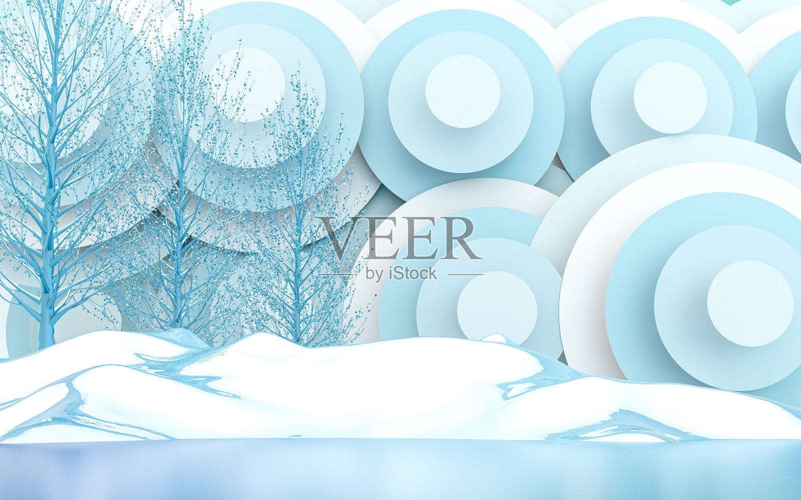 冬季抽象的圆形和树叶优质的景观背景照片摄影图片