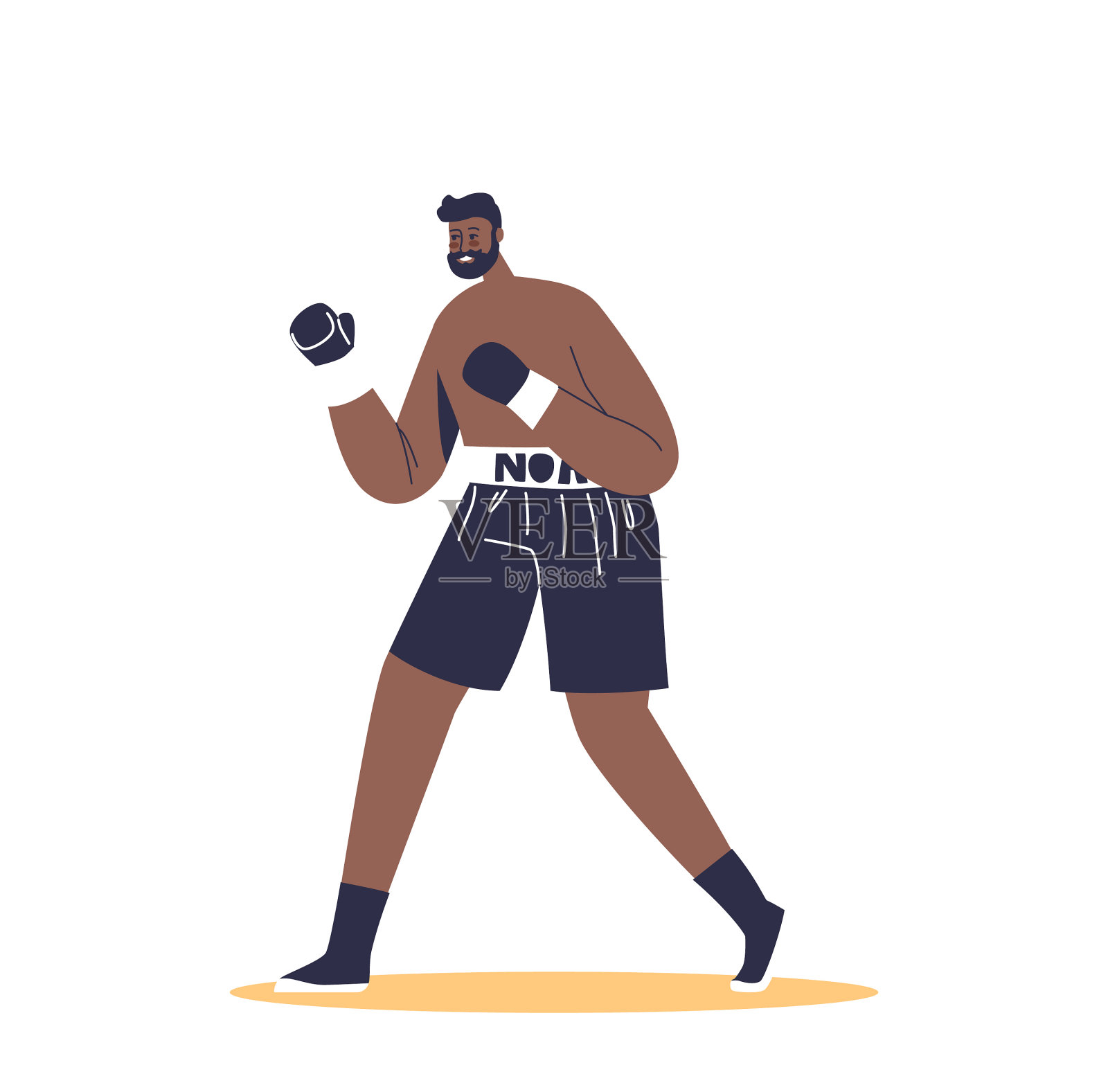 戴拳击手套参加拳击比赛的男拳击手设计元素图片