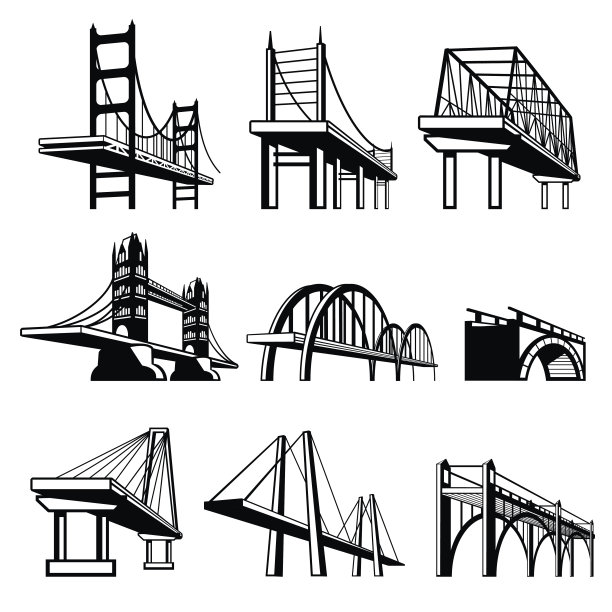 桥的结构图卡通图片