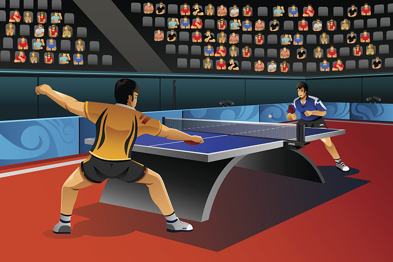 男子乒乓球比赛图片素材
