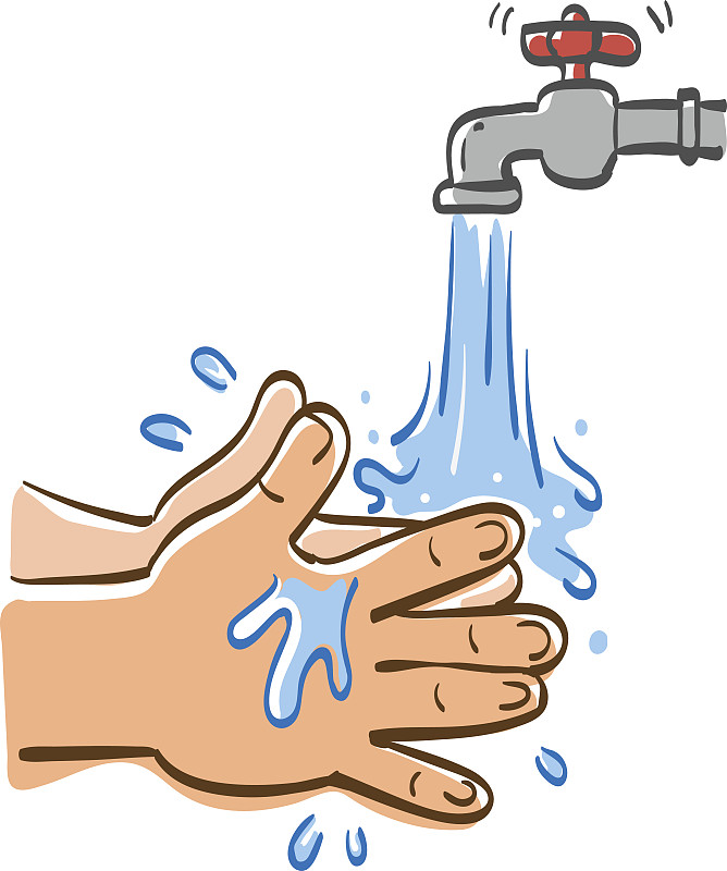 用清水洗手，矢量图形说明。下载